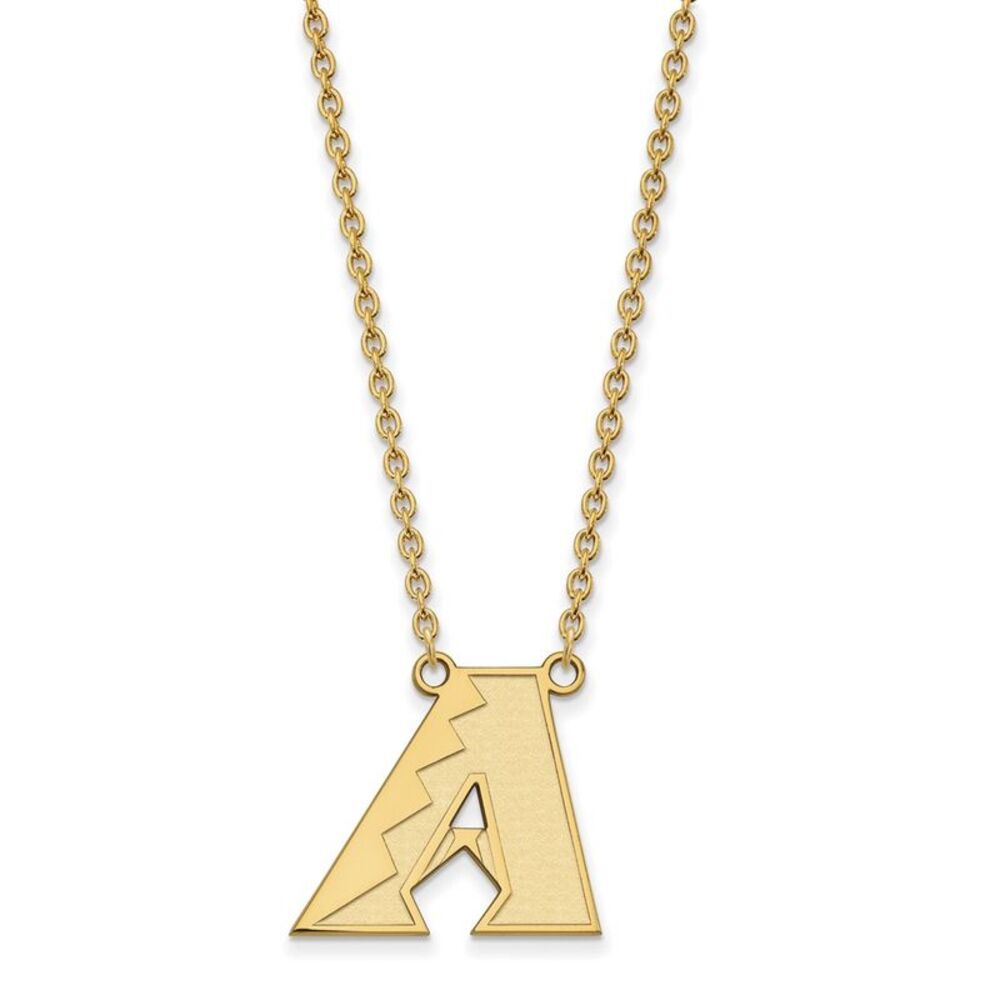 14K Yellow Gold MLB Arizona Diamondbacks LG Letter A Necklace, 18 Inch
